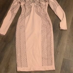 Beautiful embellished Bebe pink midi dress!!